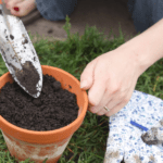 Woman Filling Pot with Soil
